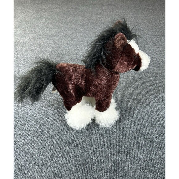 Ganz Webkinz Clydesdale Horse White Brown Black 8” Plush Stuffed Animal No Code - Picture 1 of 6